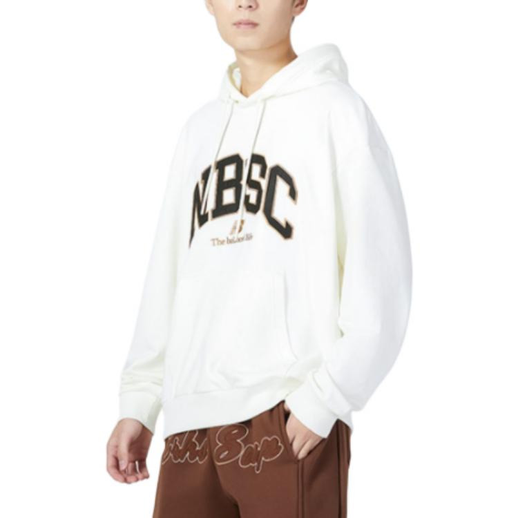 New Balance Logo Print Hoodie 'White Tan' 5CC44353-IV - 5