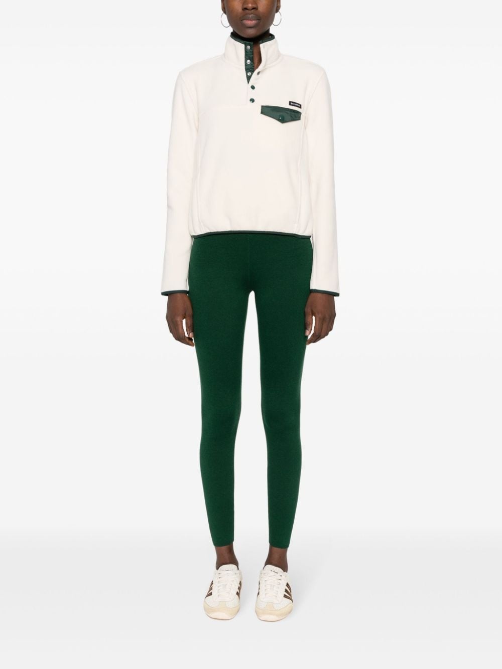 logo-patch fleece top - 2