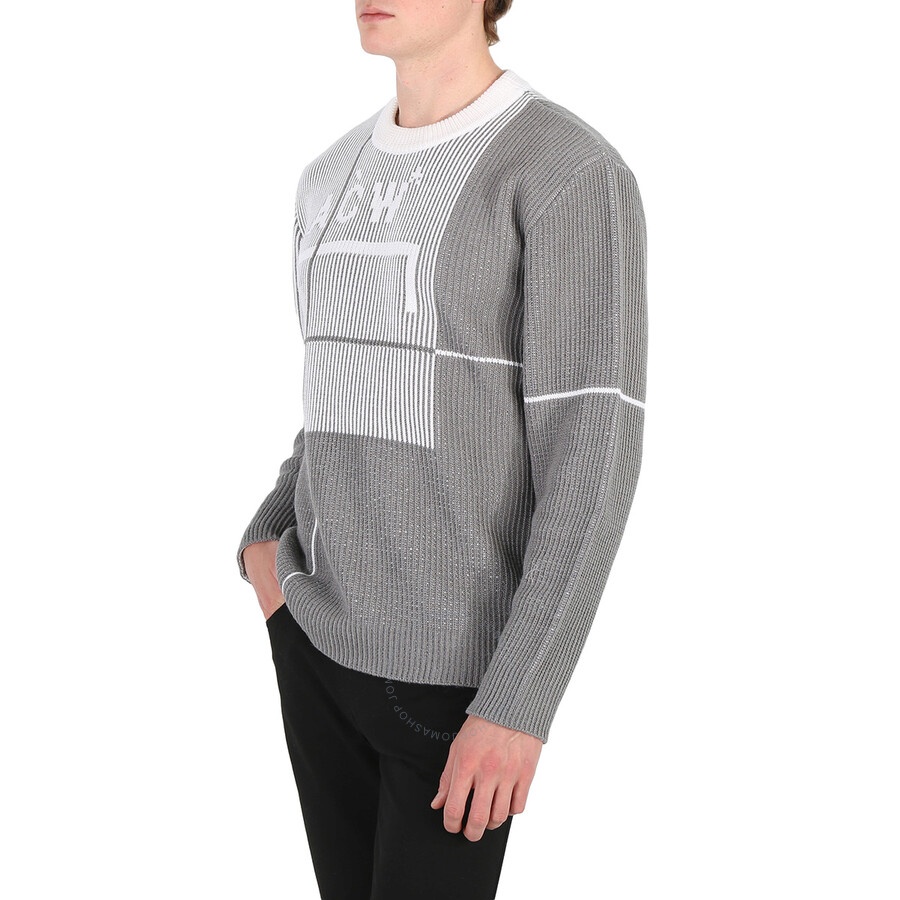 A Cold Wall Mid Grey Grid Knit Crewneck Jumper - 5