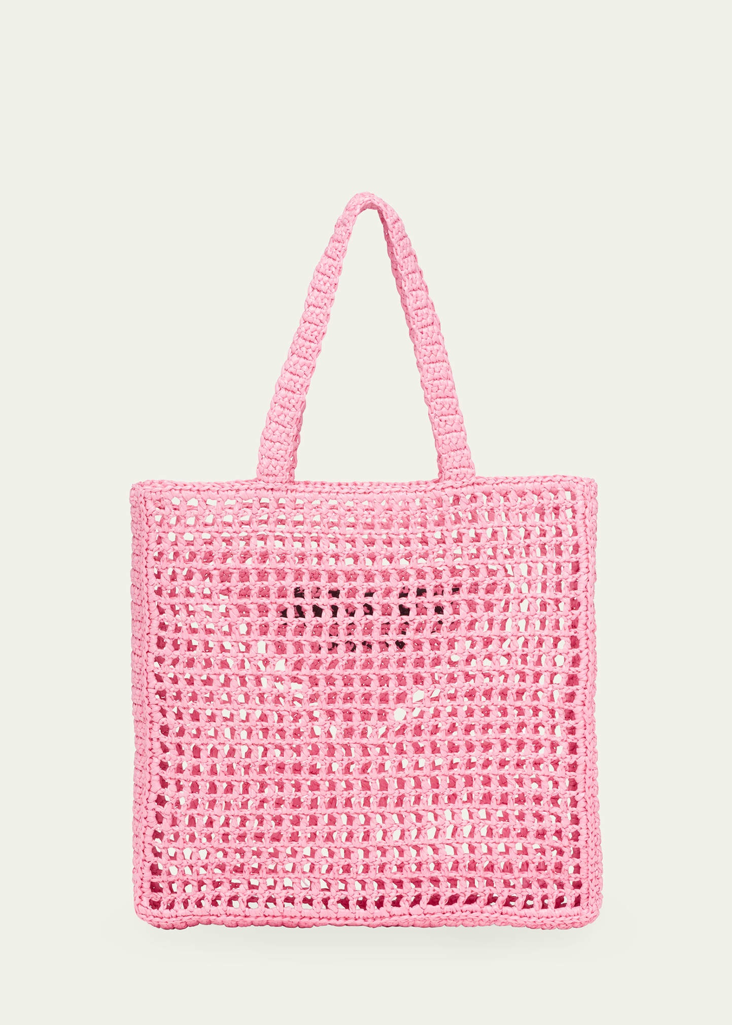 Bicolor Woven Logo Shopper Tote Bag - 3
