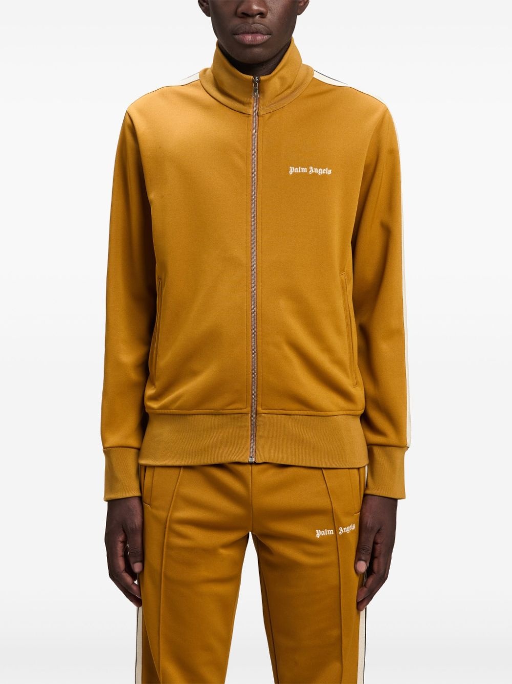 logo-embroidered zip-up jacket - 3