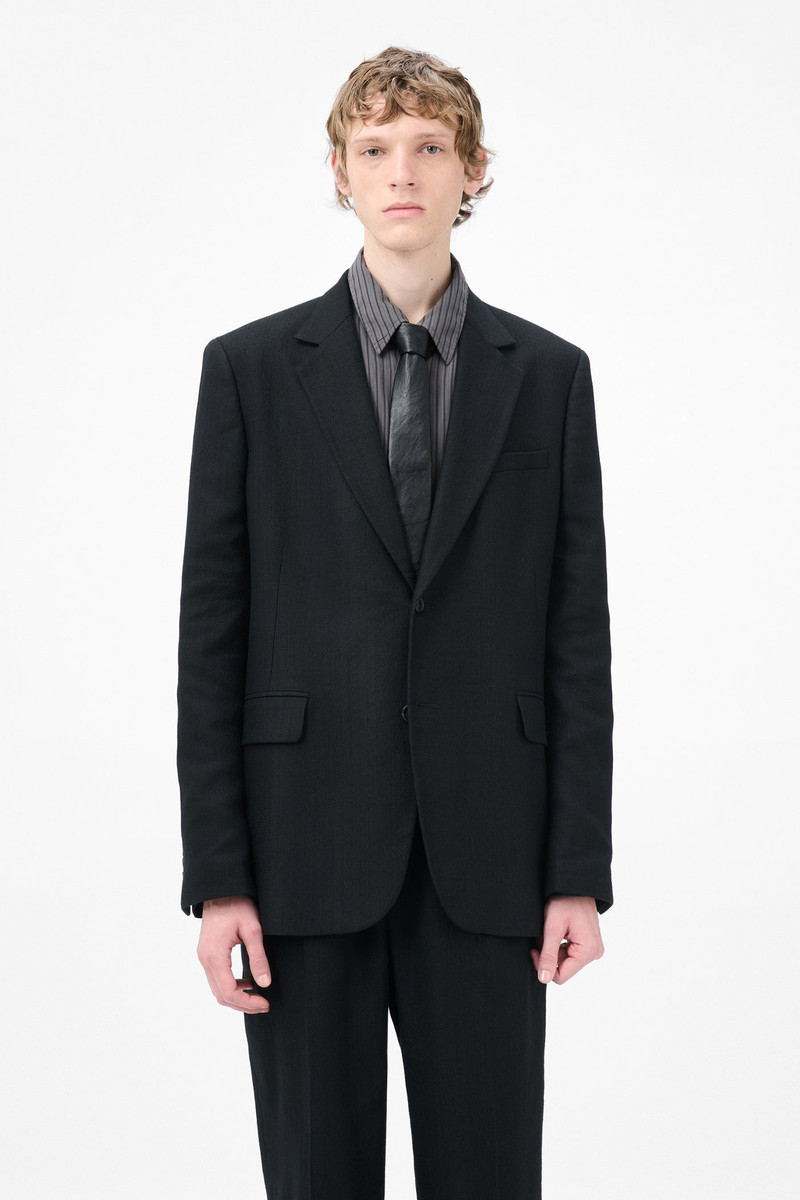 Ceremony Blazer Coal Black Link Stripe Weave 3