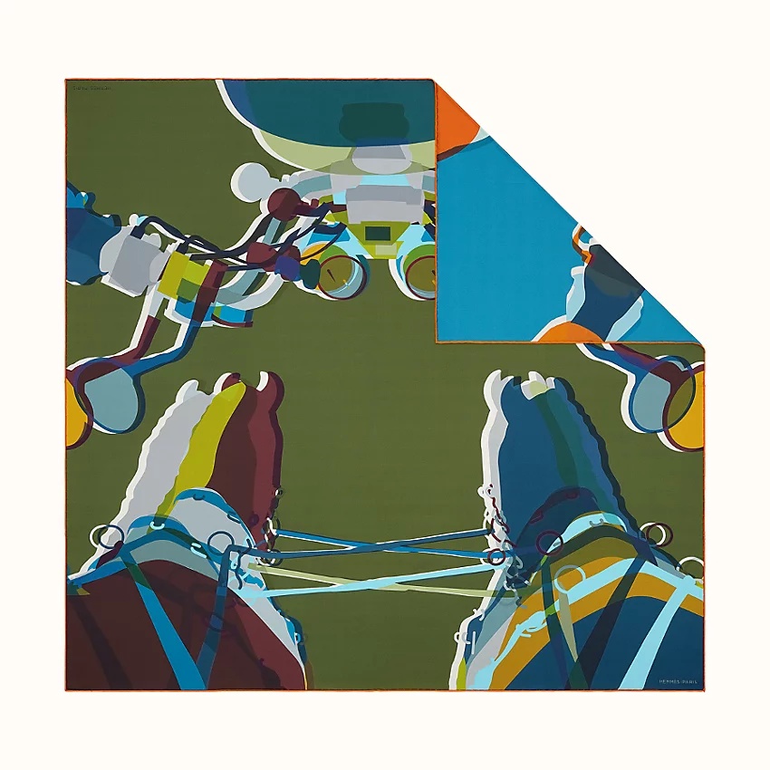Hermes, Drive Me Crazy double face scarf 90 - 1