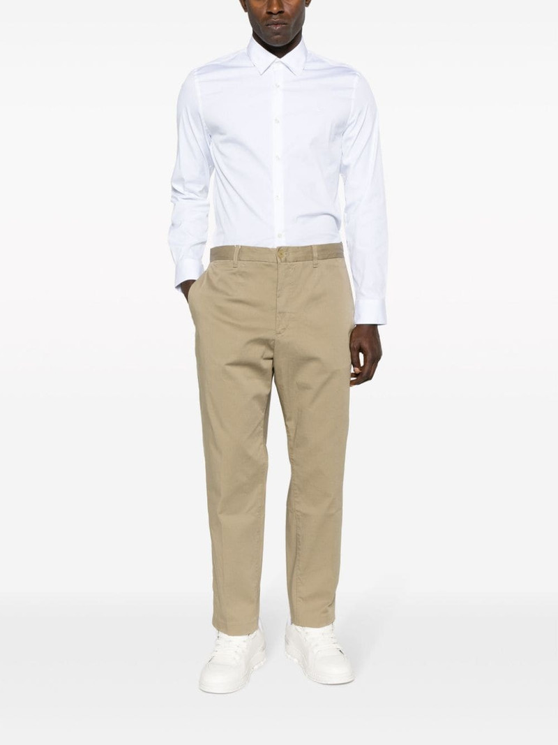 LACOSTE logo-patch cotton blend shirt outlook