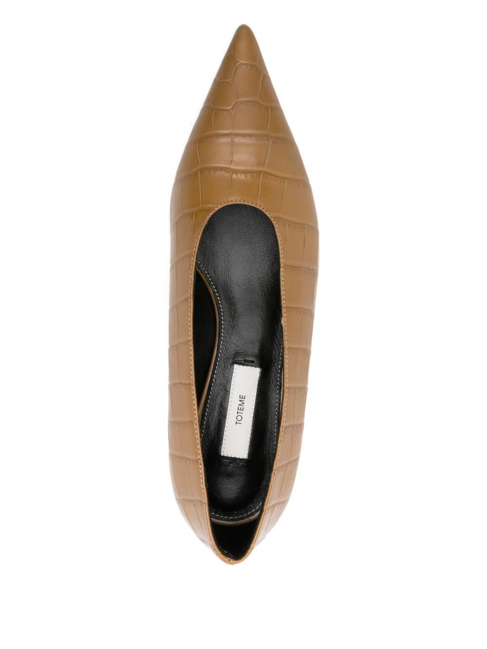 20mm croc-embossed pointed-toe pumps - 4