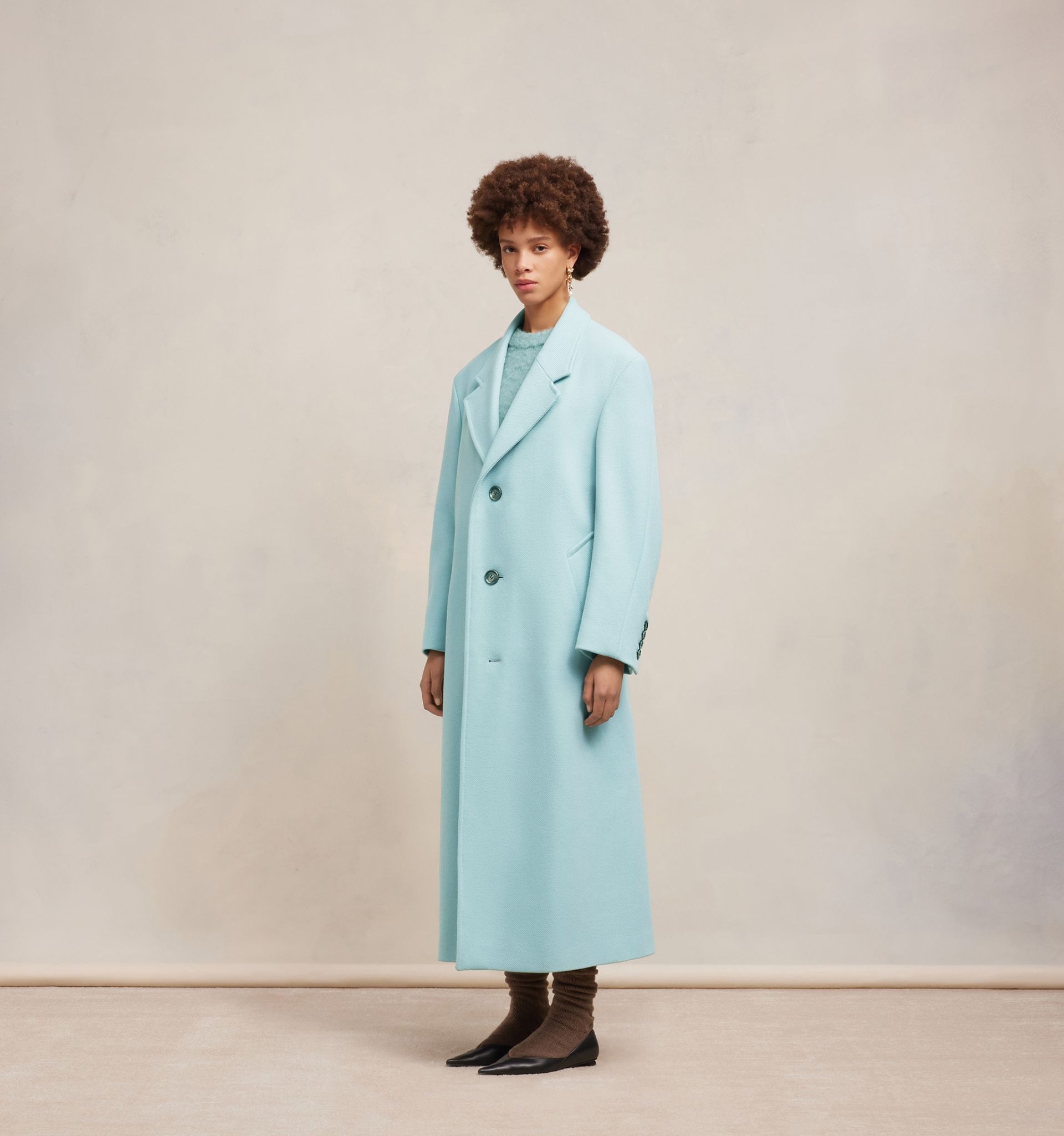 Three Buttons Oversized Coat - 4