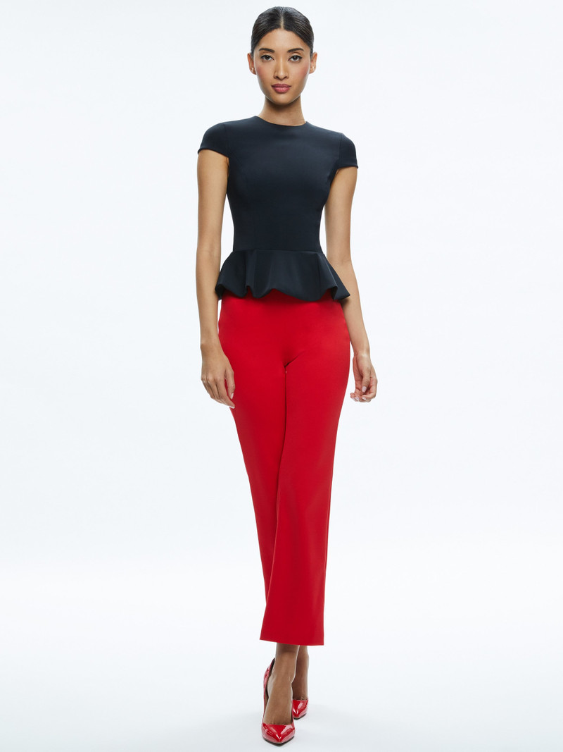 Alice + Olivia RMP MID RISE BACK-ZIP BOOTCUT ANKLE PANT outlook