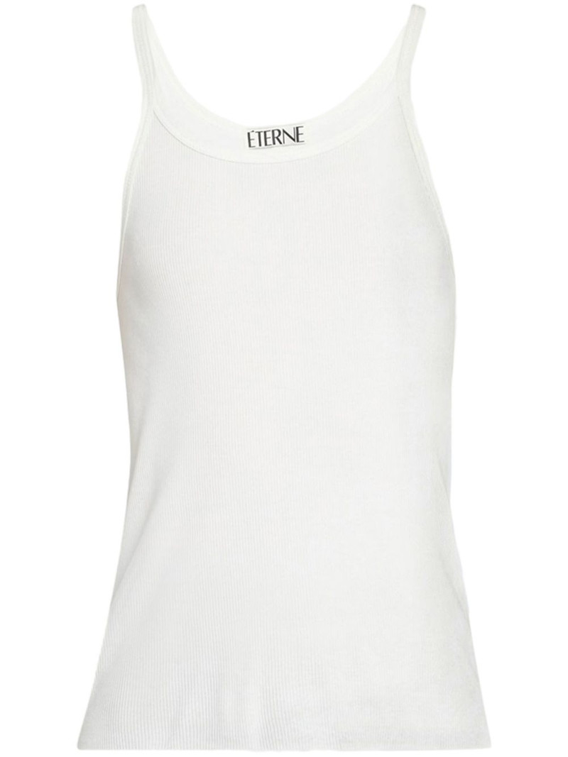ribbed-knit cotton tank top - 1