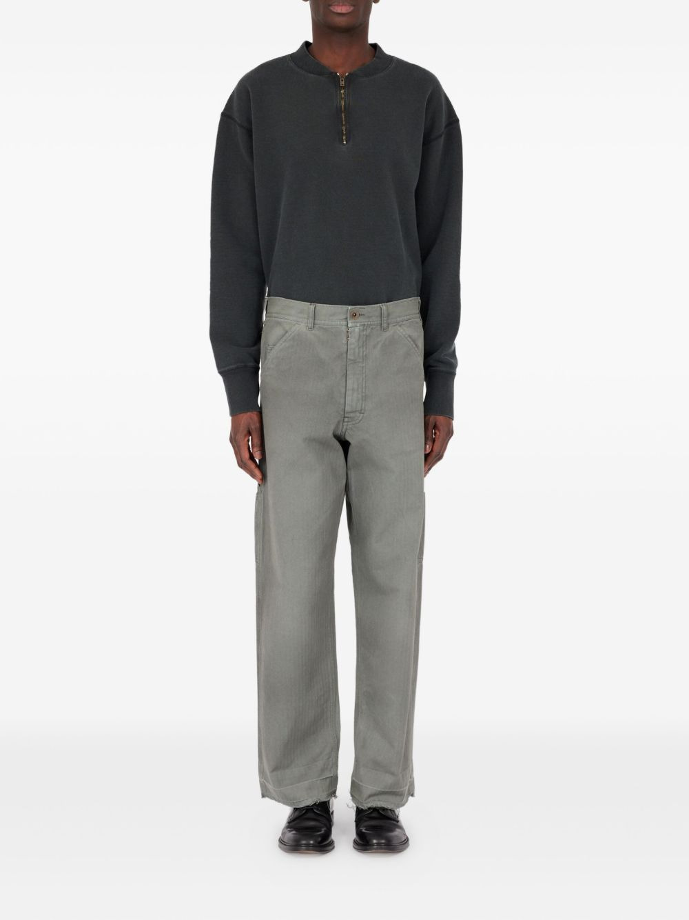 textured straight-leg jeans - 2