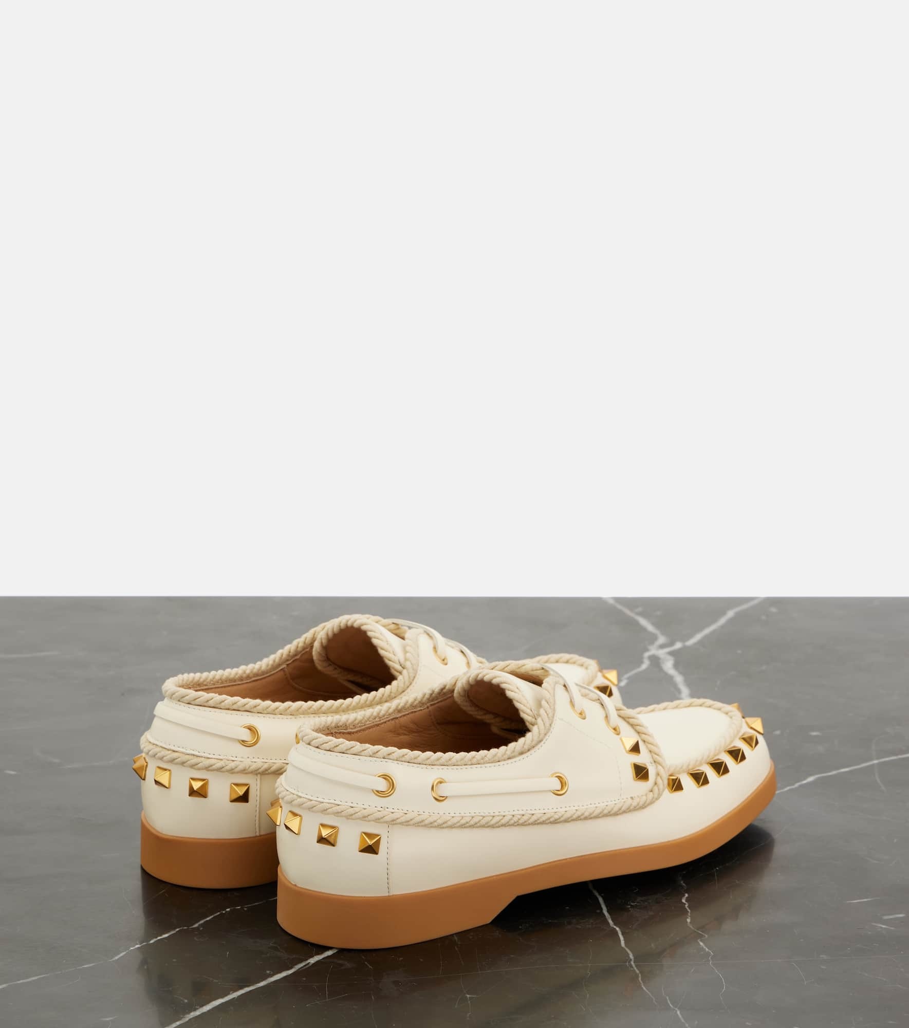 Palm Avenue Rockstud leather boat shoes - 2