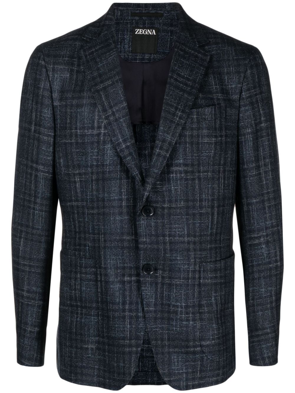 check-print single-breast blazer - 2