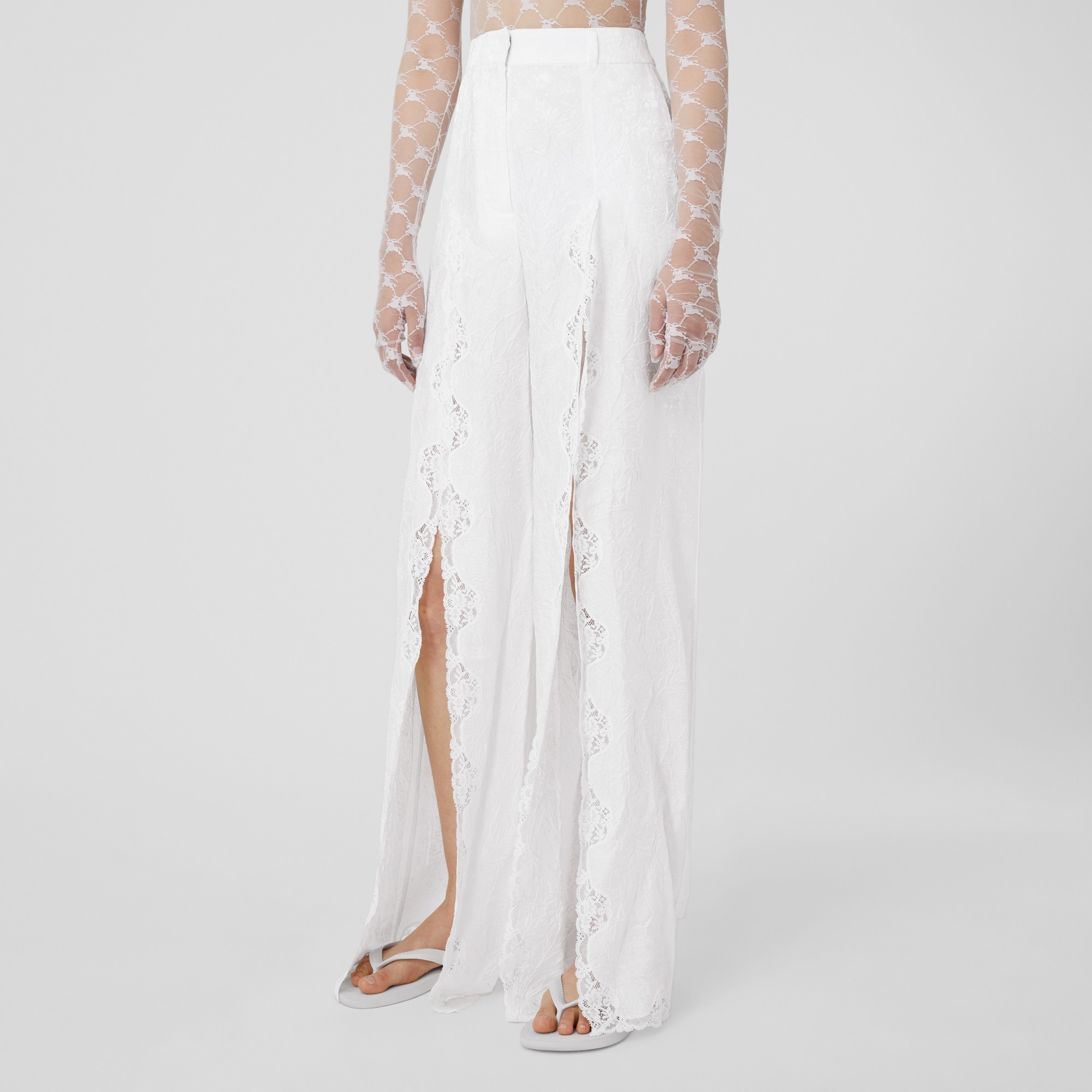 Viscose Jacquard Wide-leg Trousers - 5
