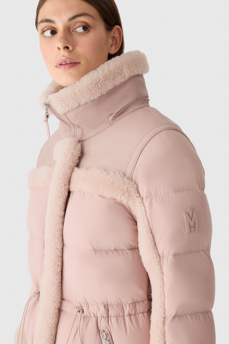 LILIBETH Mixed-media shearling down parka 5