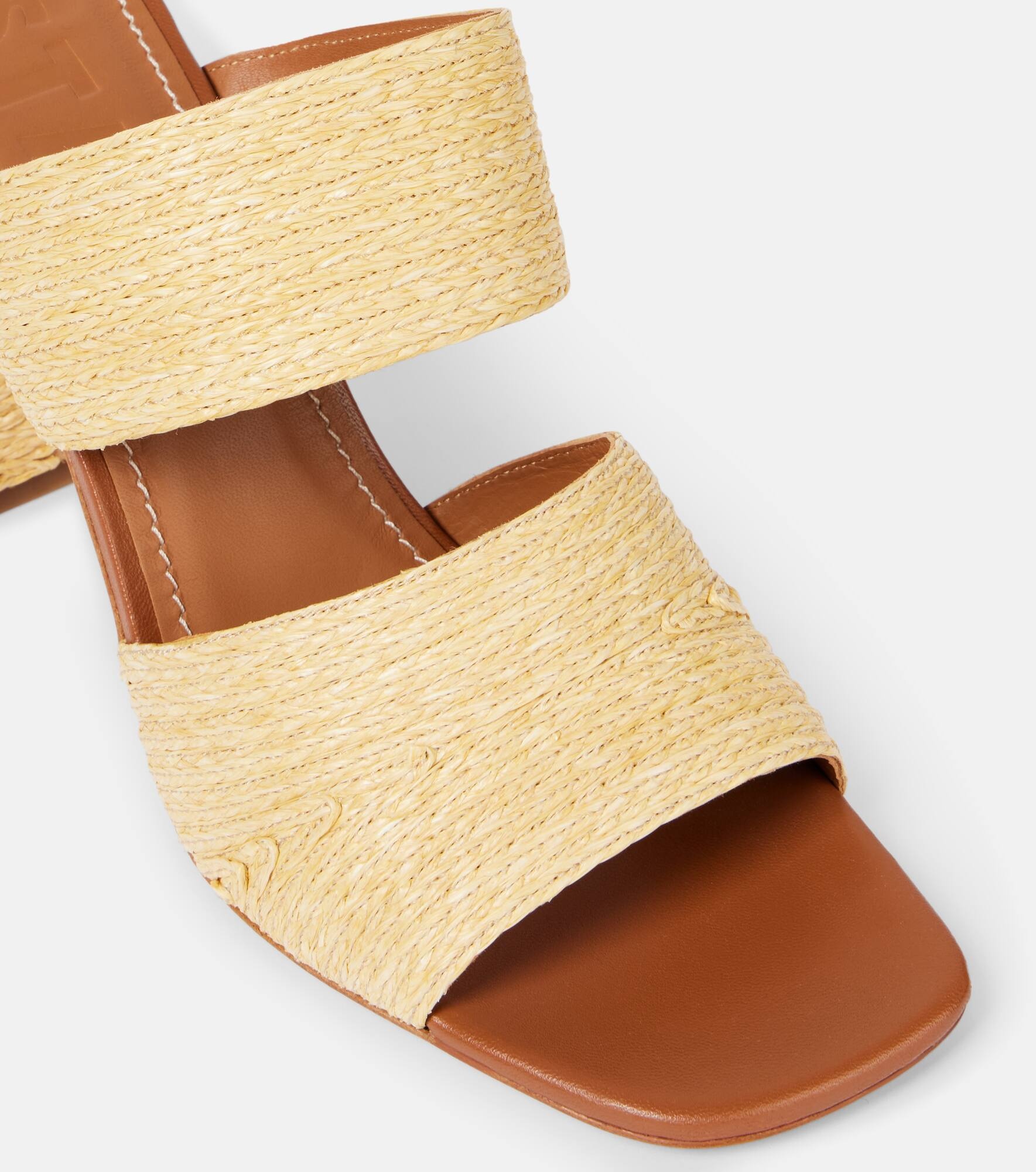 Skylar raffia and leather mules - 5