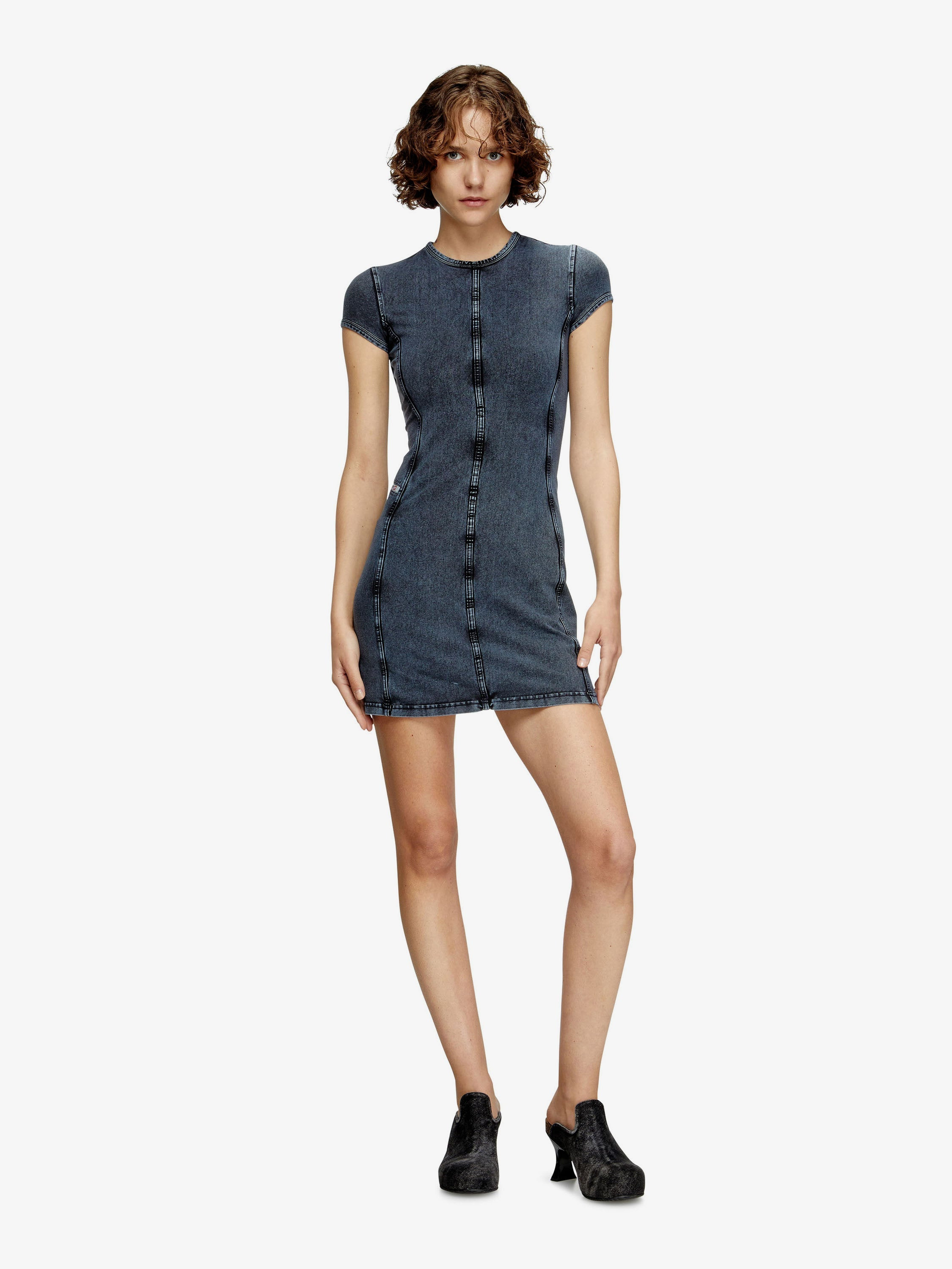 Diesel D-Cupsleeves Stretch Cotton Short Dress - 3