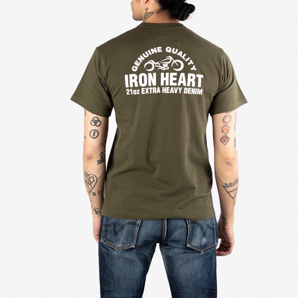 IHPT-001-OLV 6.5oz Printed Loopwheel Crew Neck T-Shirt - Olive - 2
