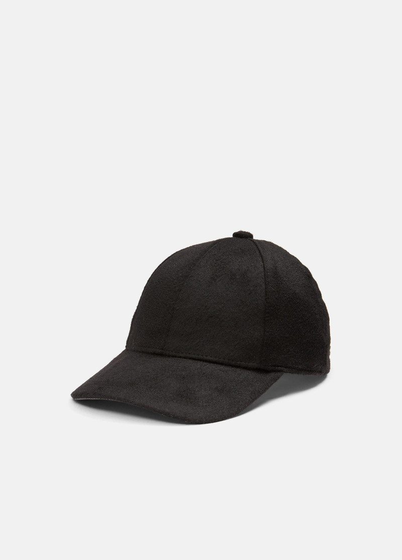 Leather-Trim Cashmere Baseball Cap 1