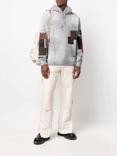 DSQUARED2 patchwork-detail cotton hoodie outlook