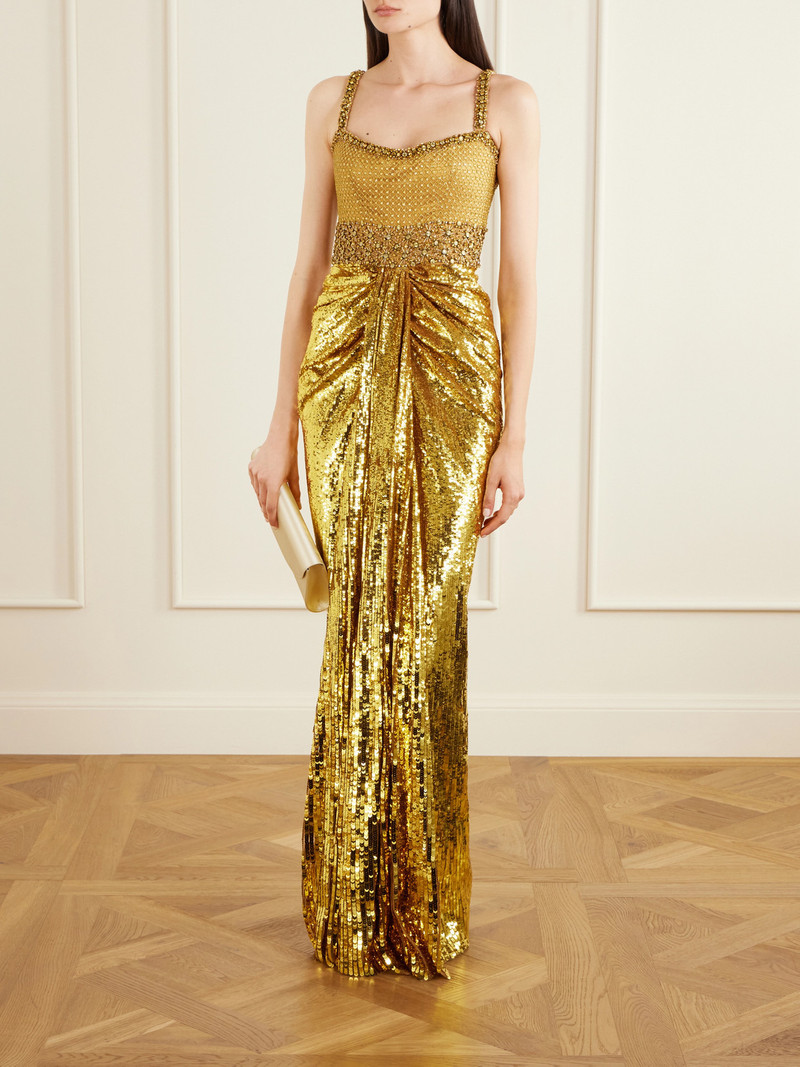 JENNY PACKHAM Only You Draped Embellished Tulle Gown outlook