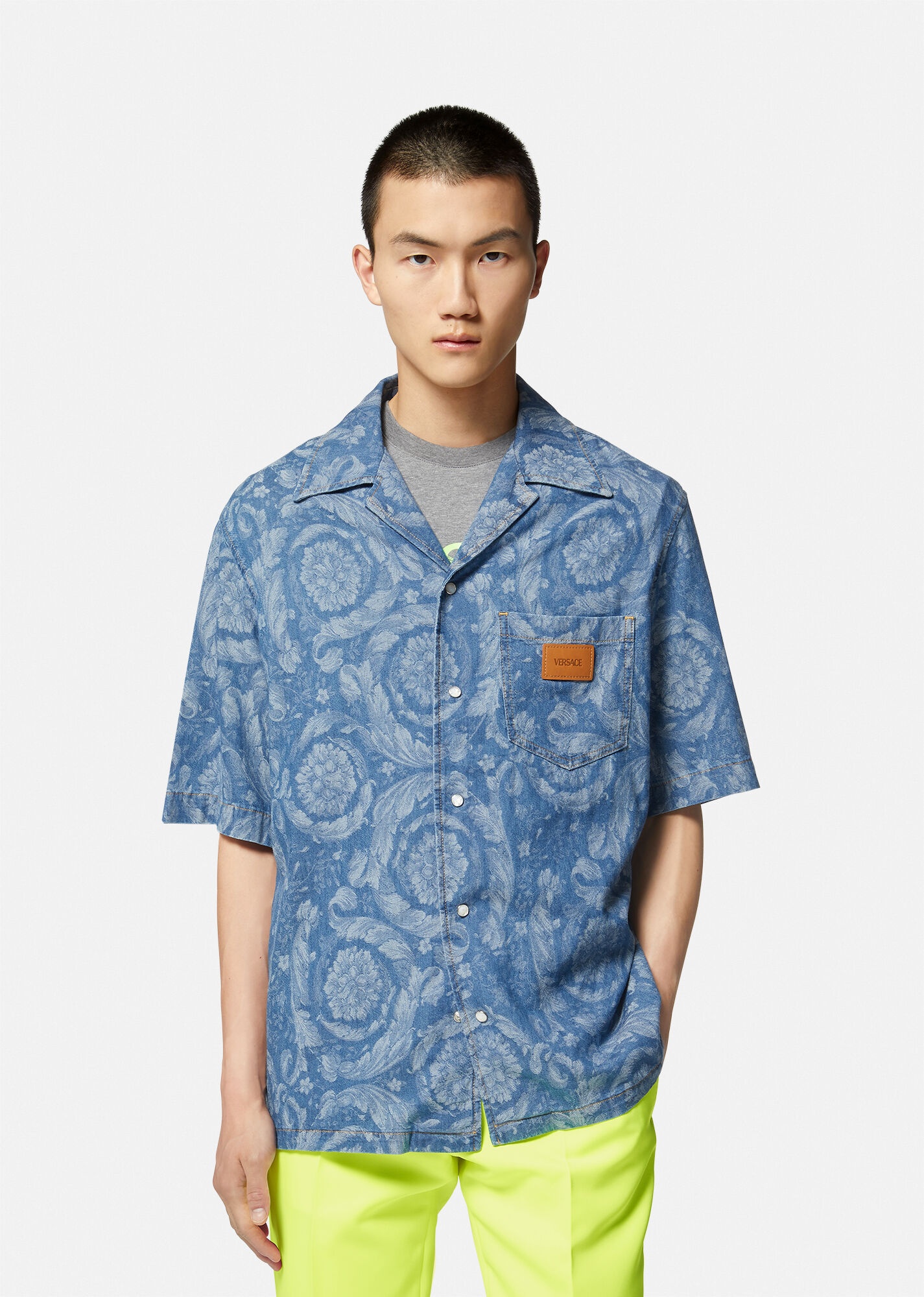 Barocco Silhouette Denim Shirt - 3