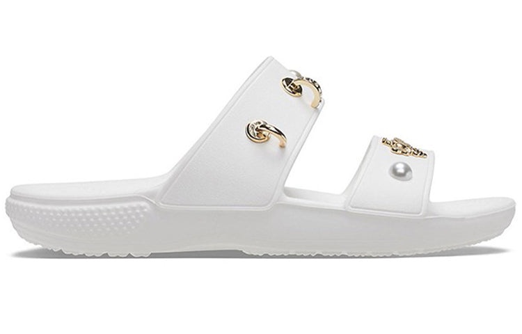 (WMNS) Crocs Soft Sole Cozy Outdoor Flat Heel Sports Slippers White 207387-103 - 3
