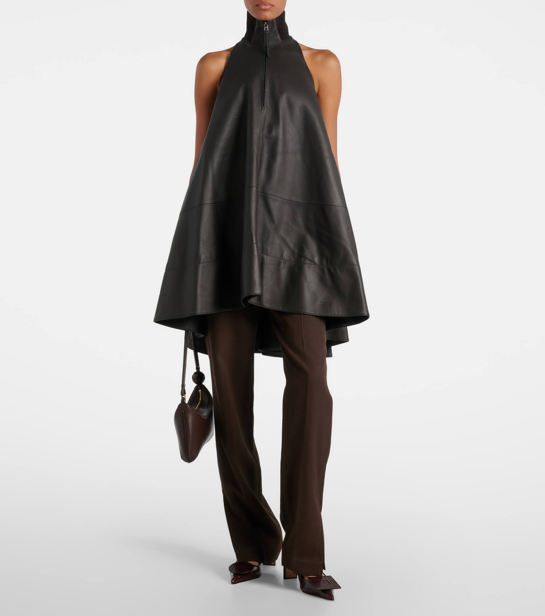 Triangle leather minidress - 2