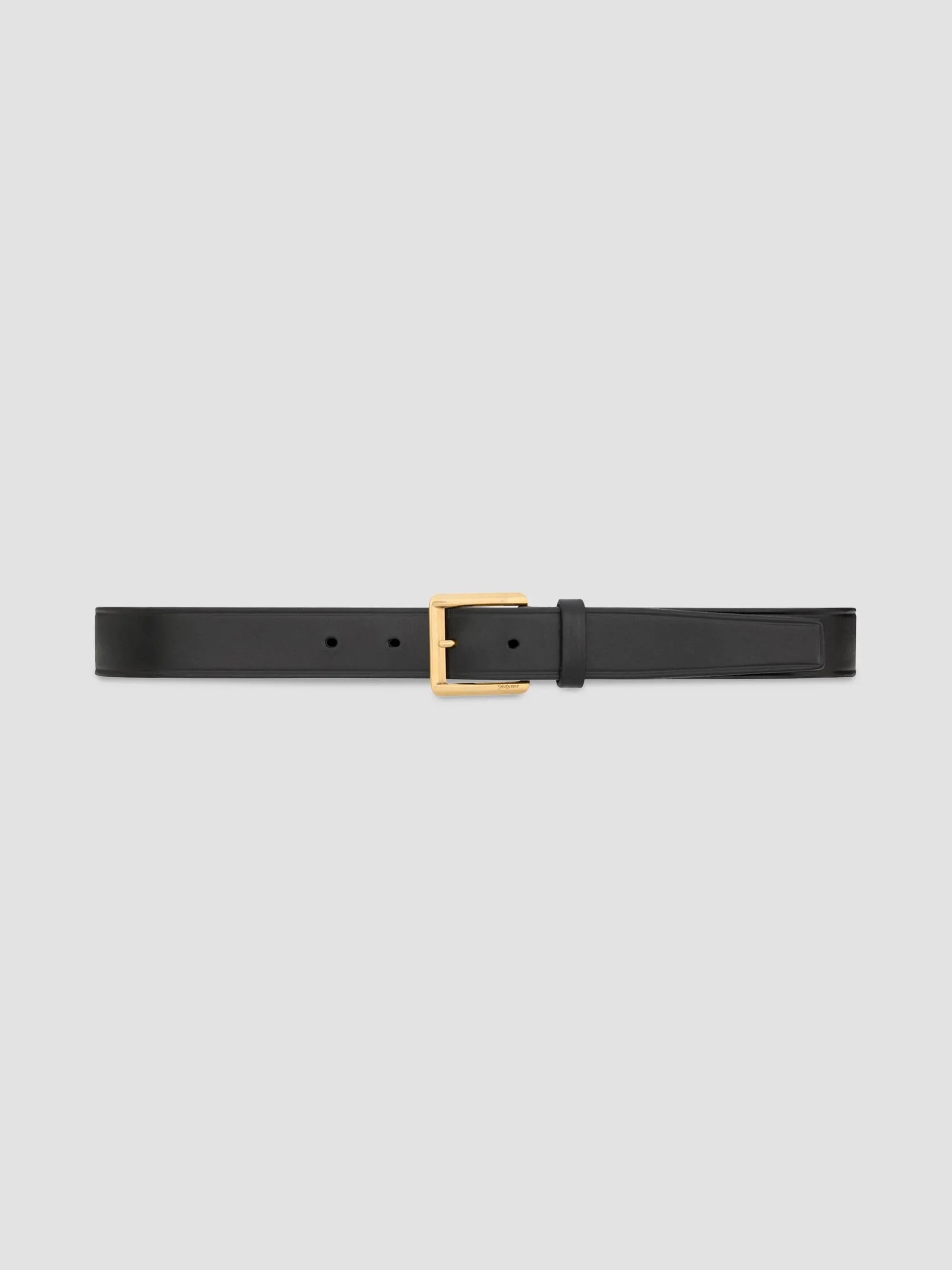 Women's Rectangular Buckle Belt in Leather - Black - 1
