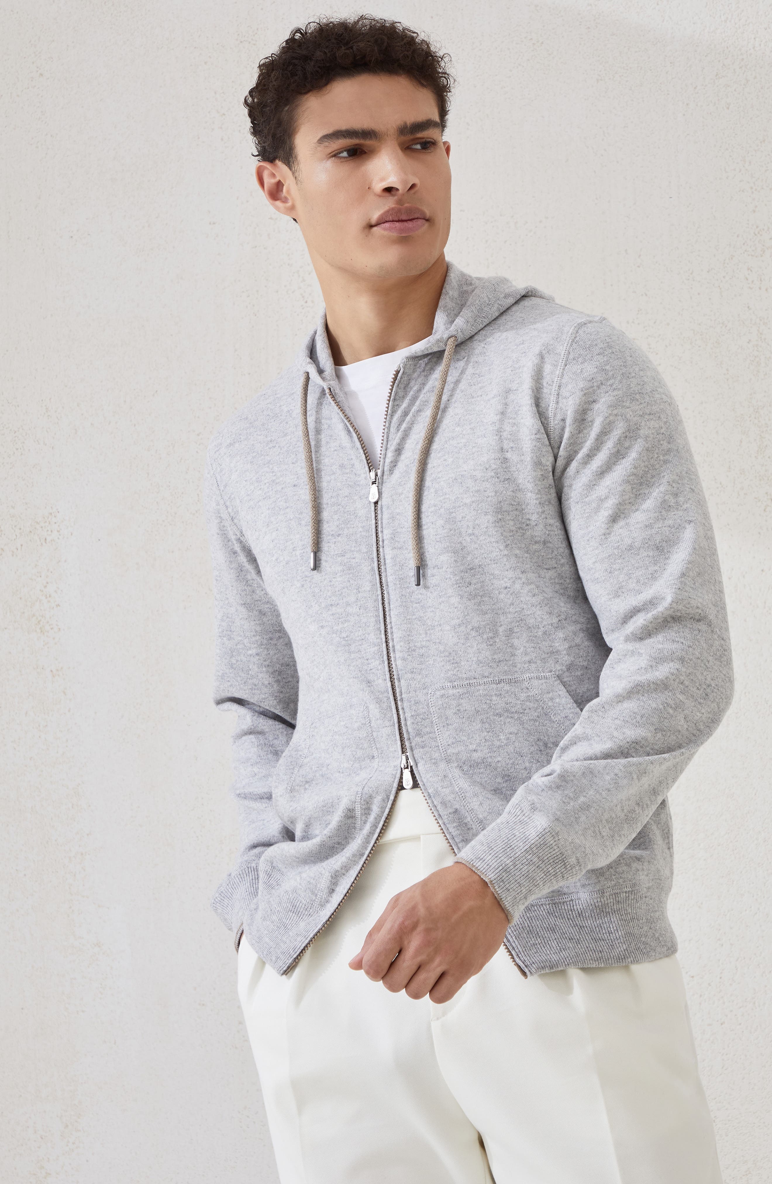Brunello Cucinelli Sweatshirt-style cardigan in Pebble at Nordstrom - 2