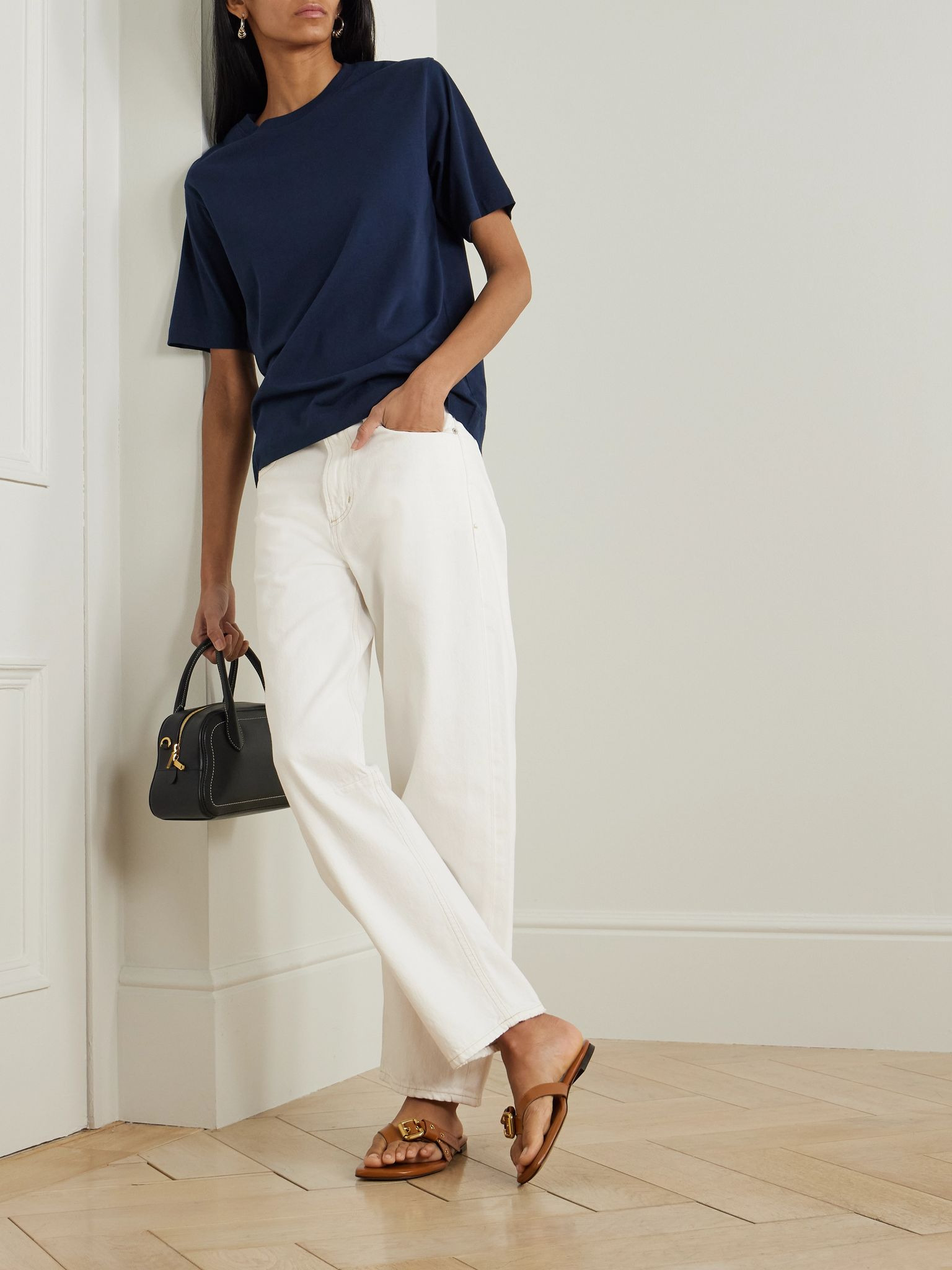 Miro Relaxed high-rise barrel-leg jeans White - 2