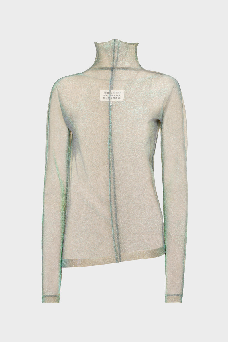 Shimmer Knit Draped Longsleeve 1