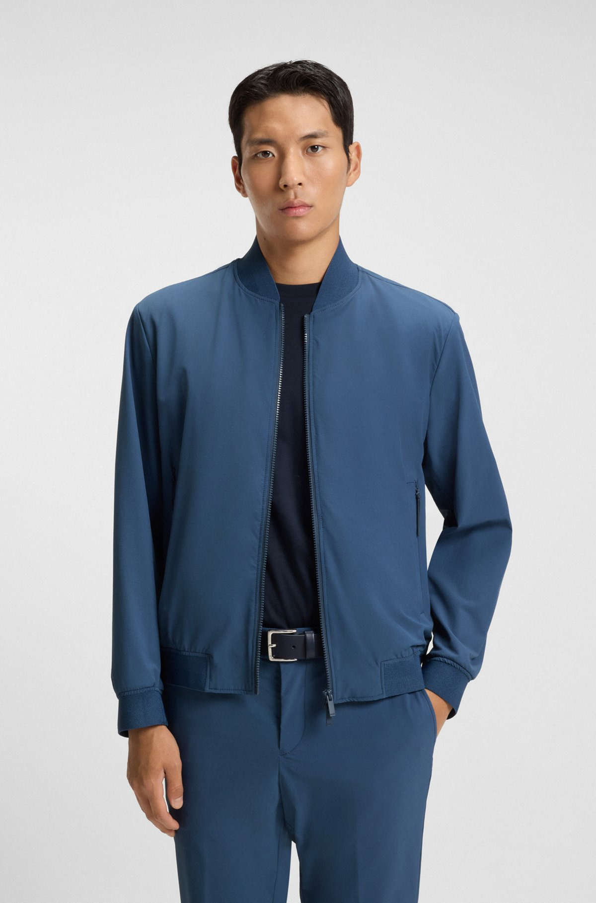 SLIM-FIT BLOUSON JACKET WITH KNITTED TRIMS - 2