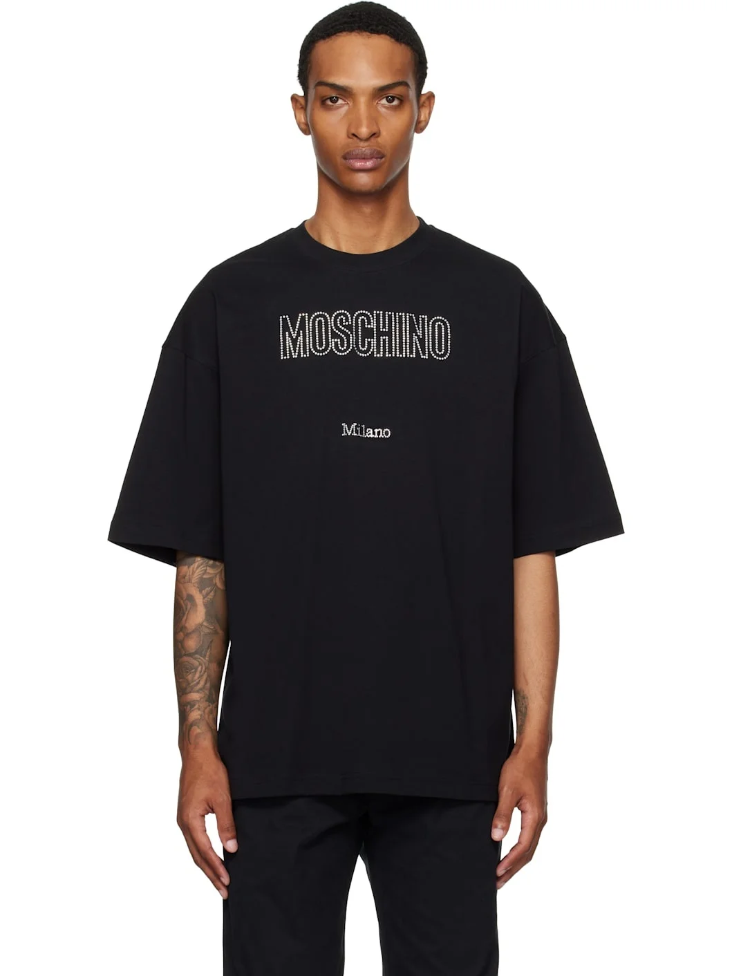 Black Organic Decorated T-Shirt - 1