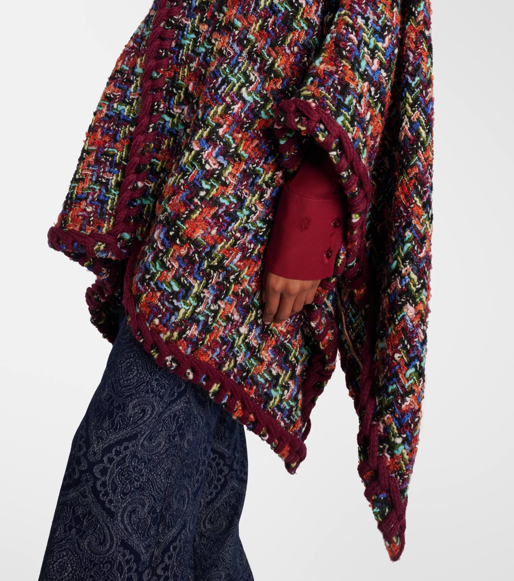 Wool, mohair, and cotton-blend cape - 5