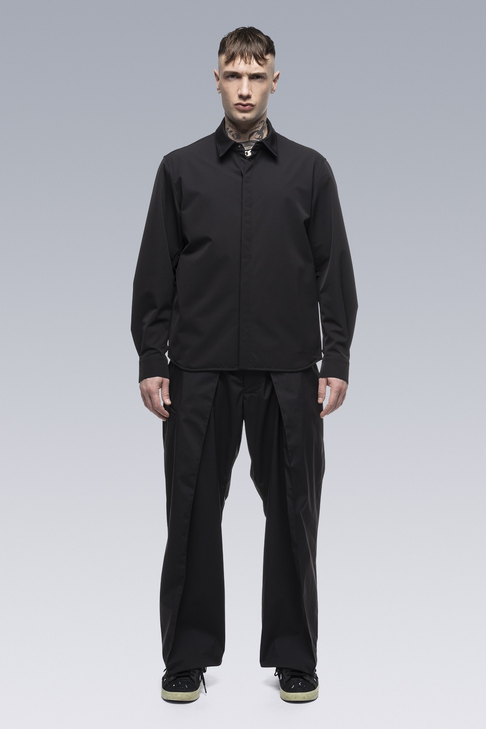 LA10-DS schoeller® Dryskin™  Press Button Shirt Jacket Black - 1