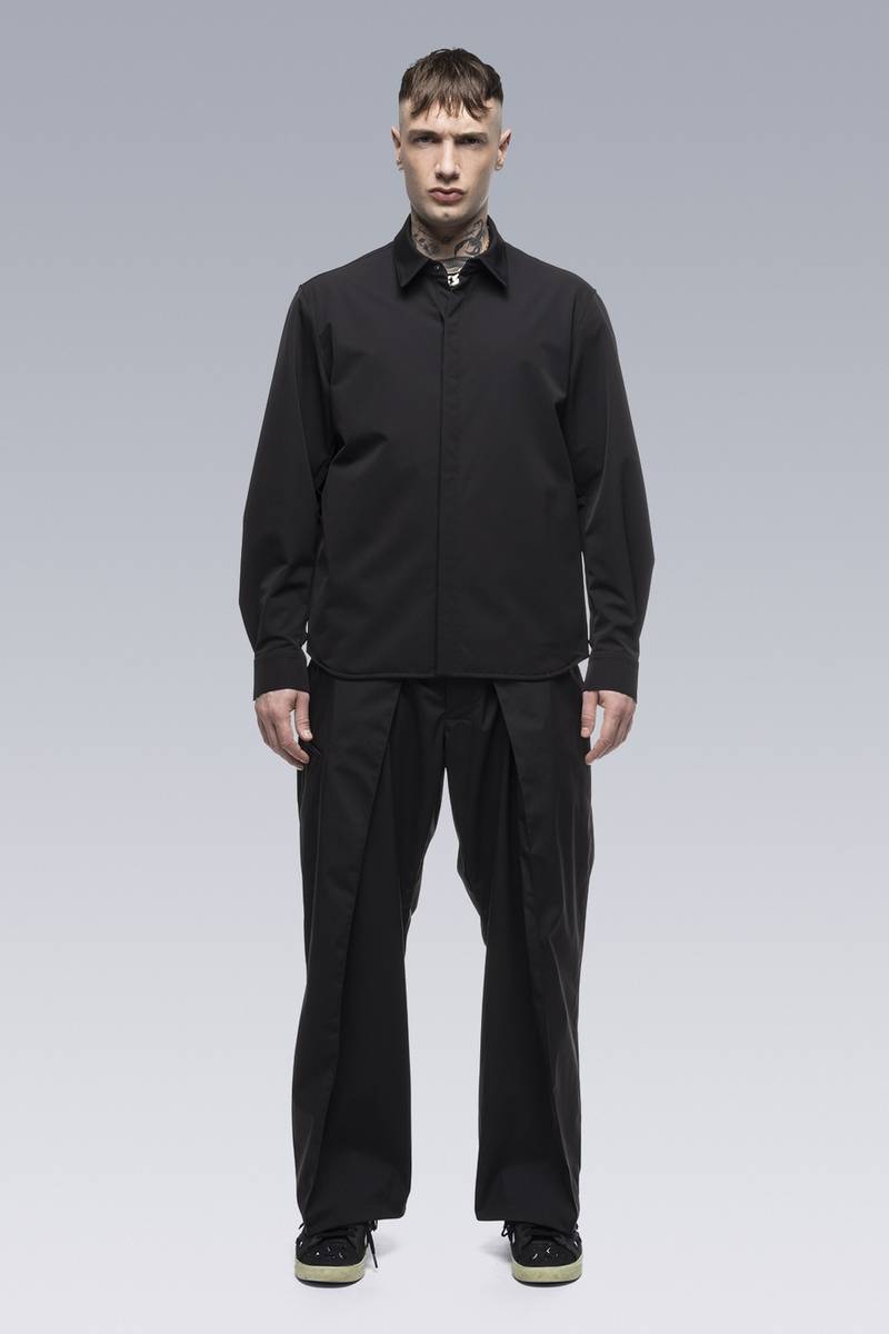 LA10-DS schoeller® Dryskin™ Press Button Shirt Jacket Black 1