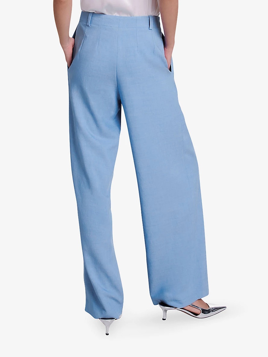 Wide-leg high-rise stretch-woven trousers - 4