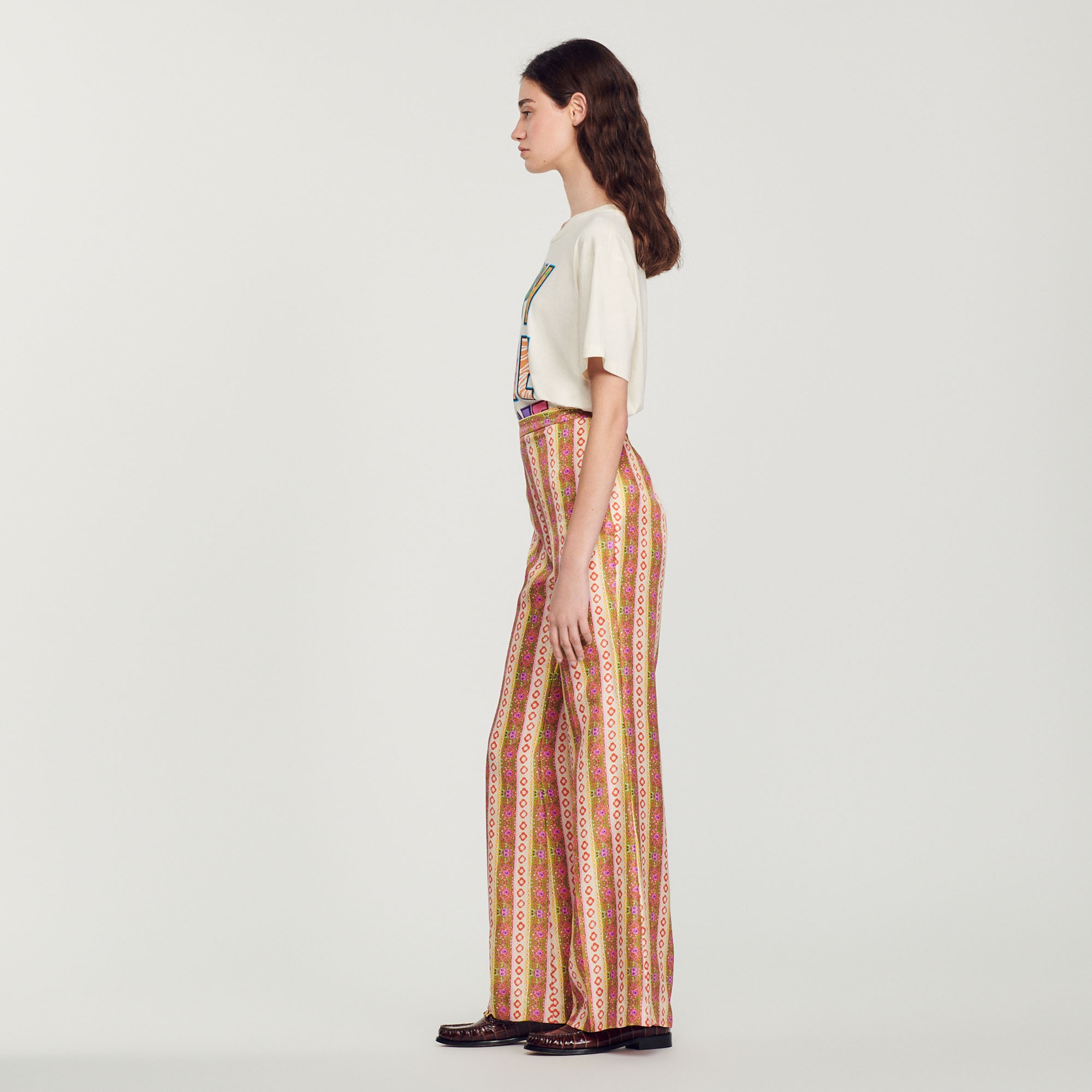 Wide-leg loose-fitting printed pants - 7