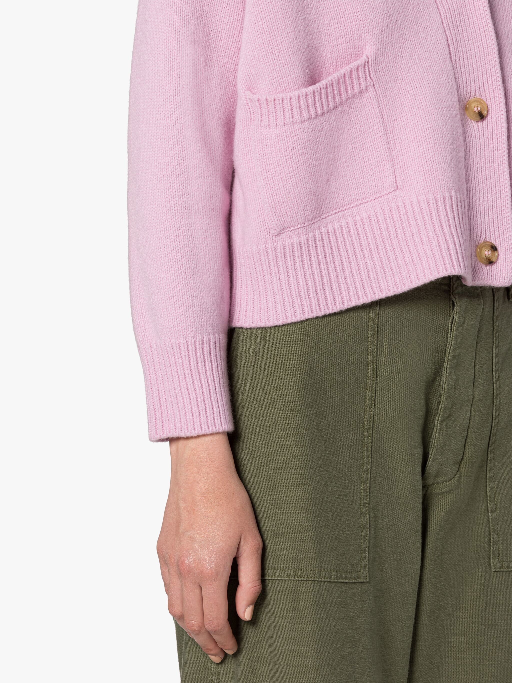 KELLE PINK WOOL CARDIGAN - 5