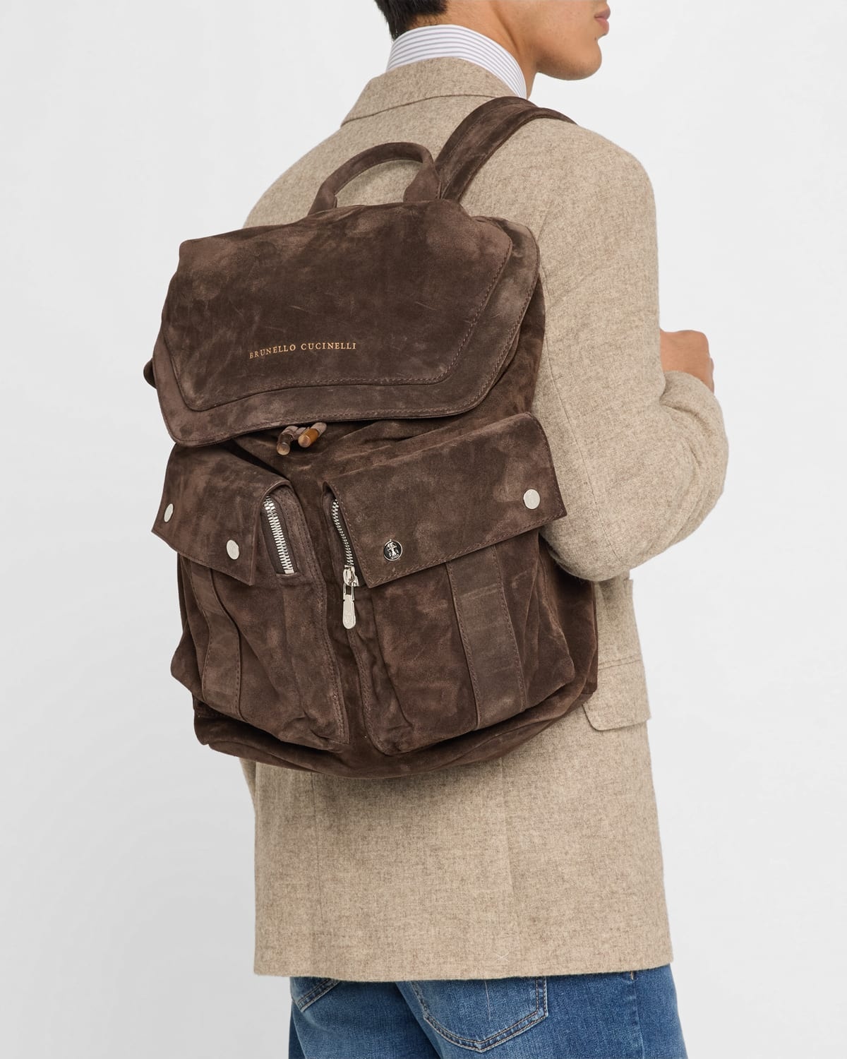 Men's Suede Zaino Leisure Backpack - 2
