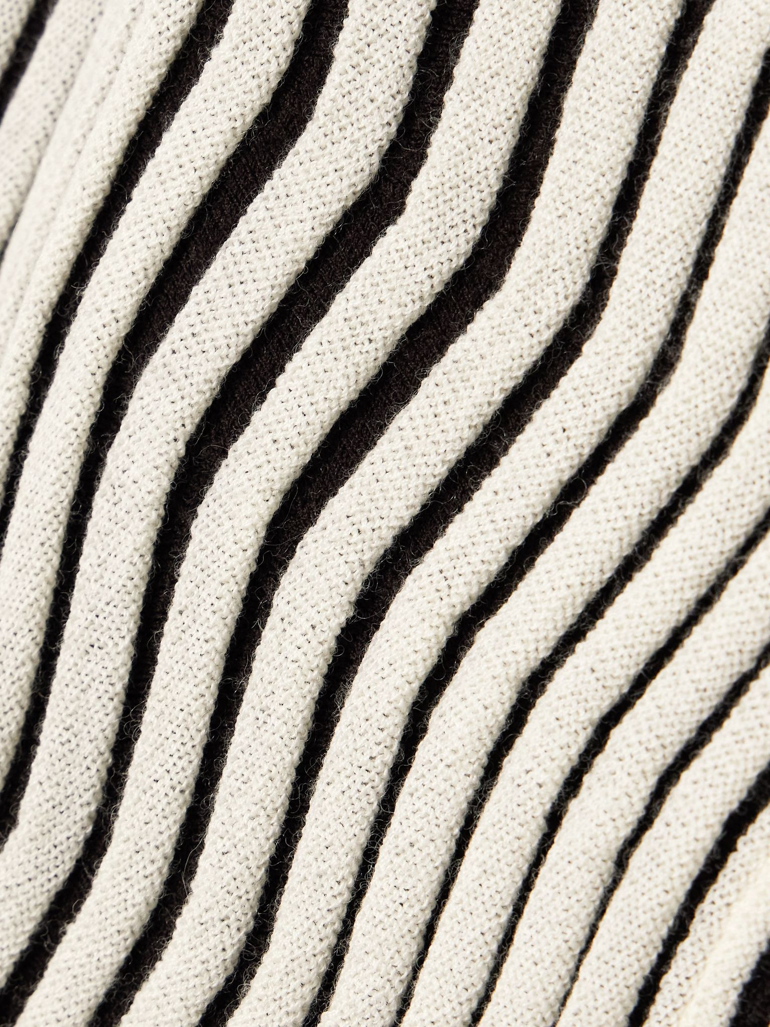Striped ribbed wool midi dress Multi - 4