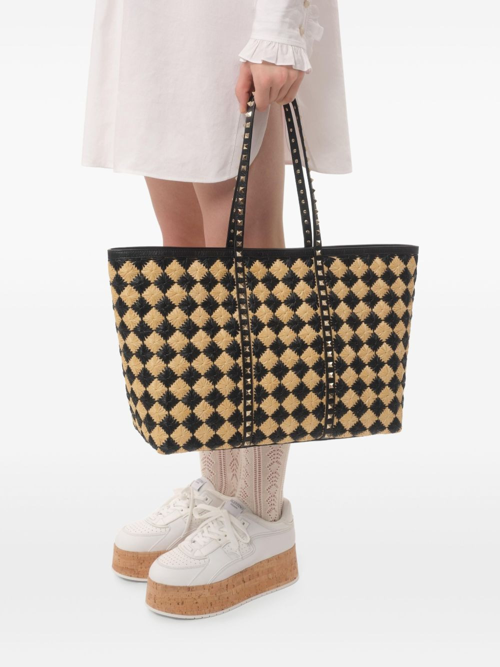 diamond-pattern tote bag - 3