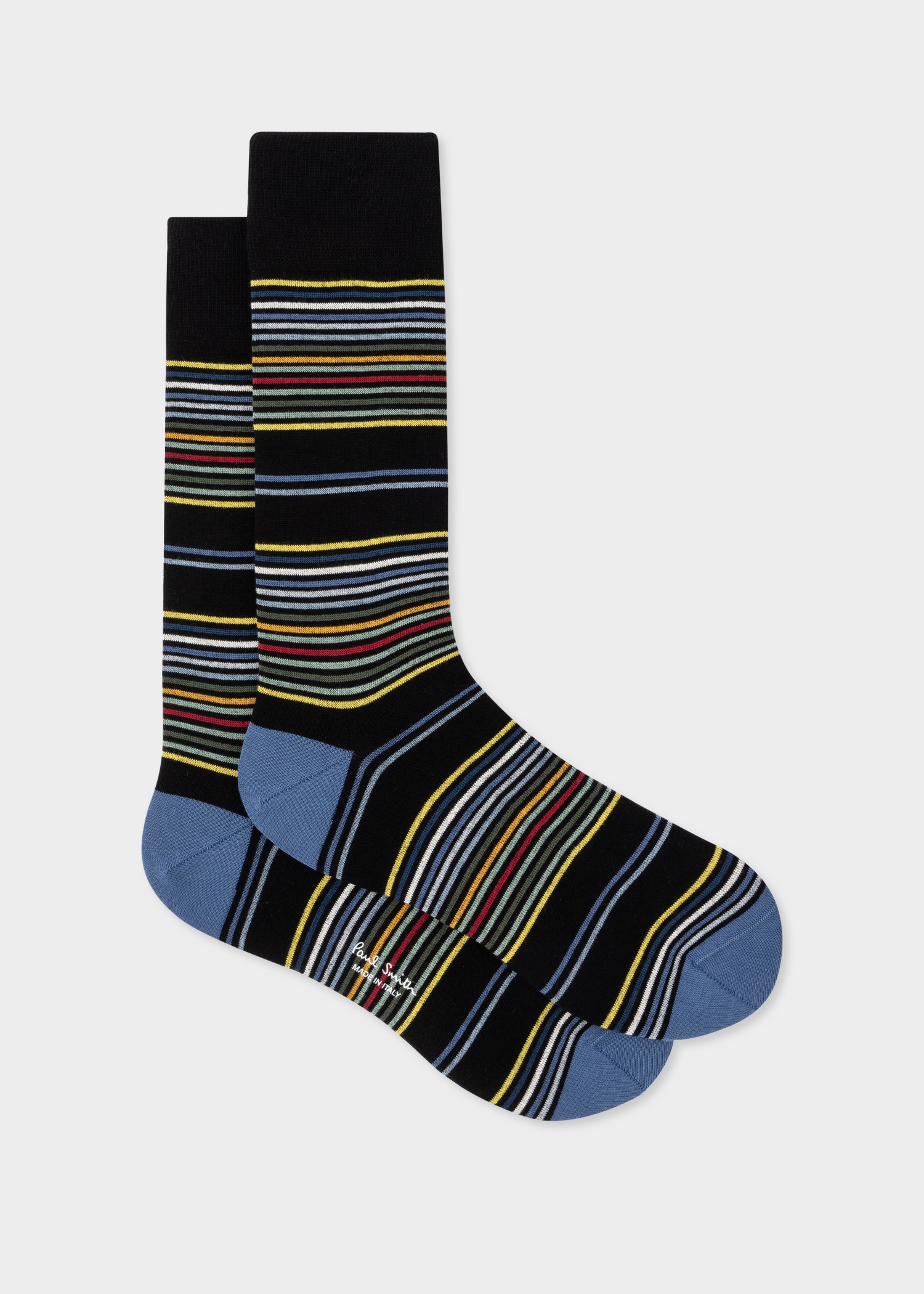 Black and Blue Multi-Stripe Socks - 1
