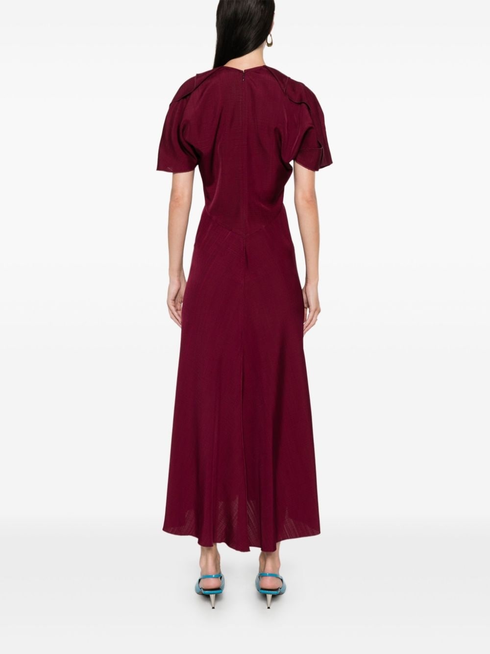 cowl-neck midi dress - 4