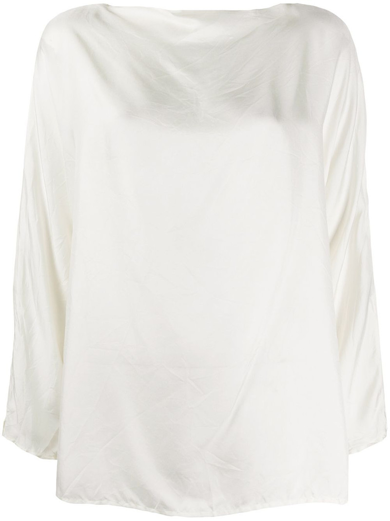 boat-neck satin blouse 1