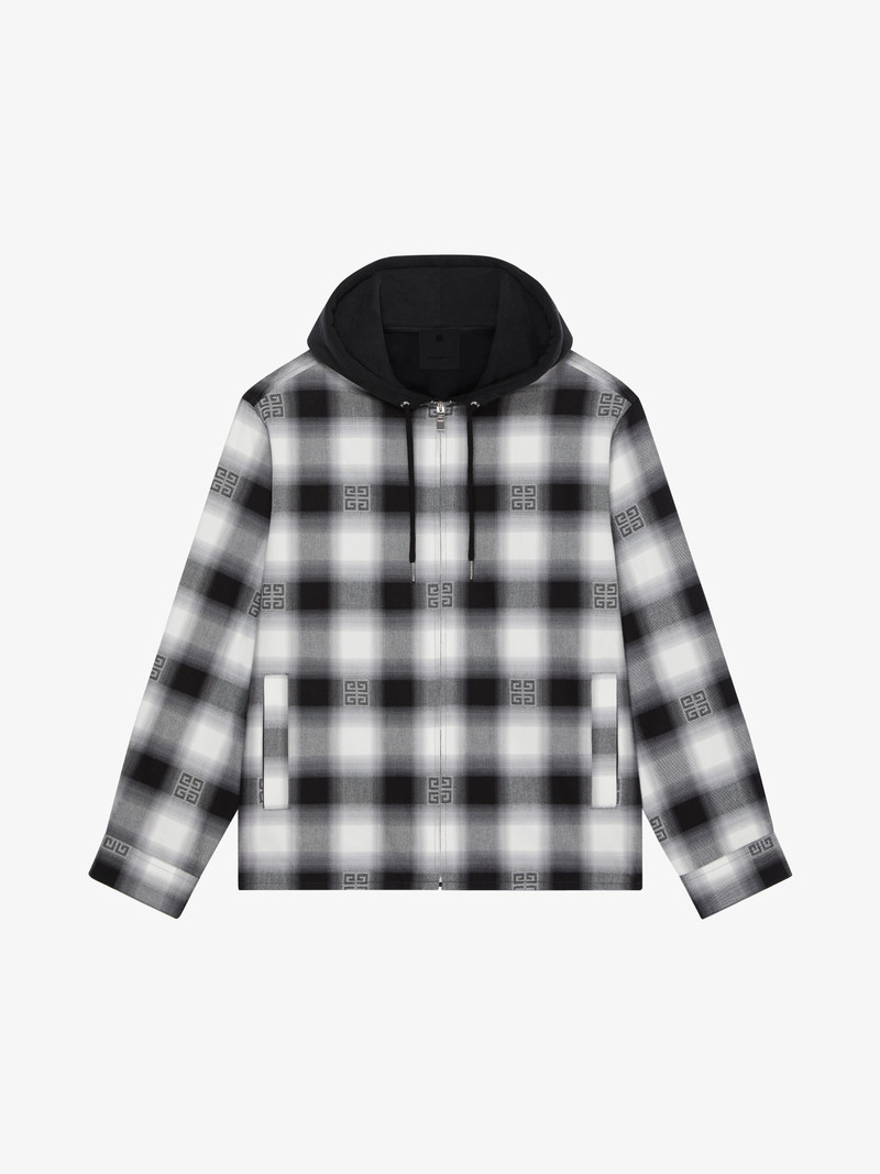 HOODED OVERSHIRT IN 4G CHECKED FLANNEL 1