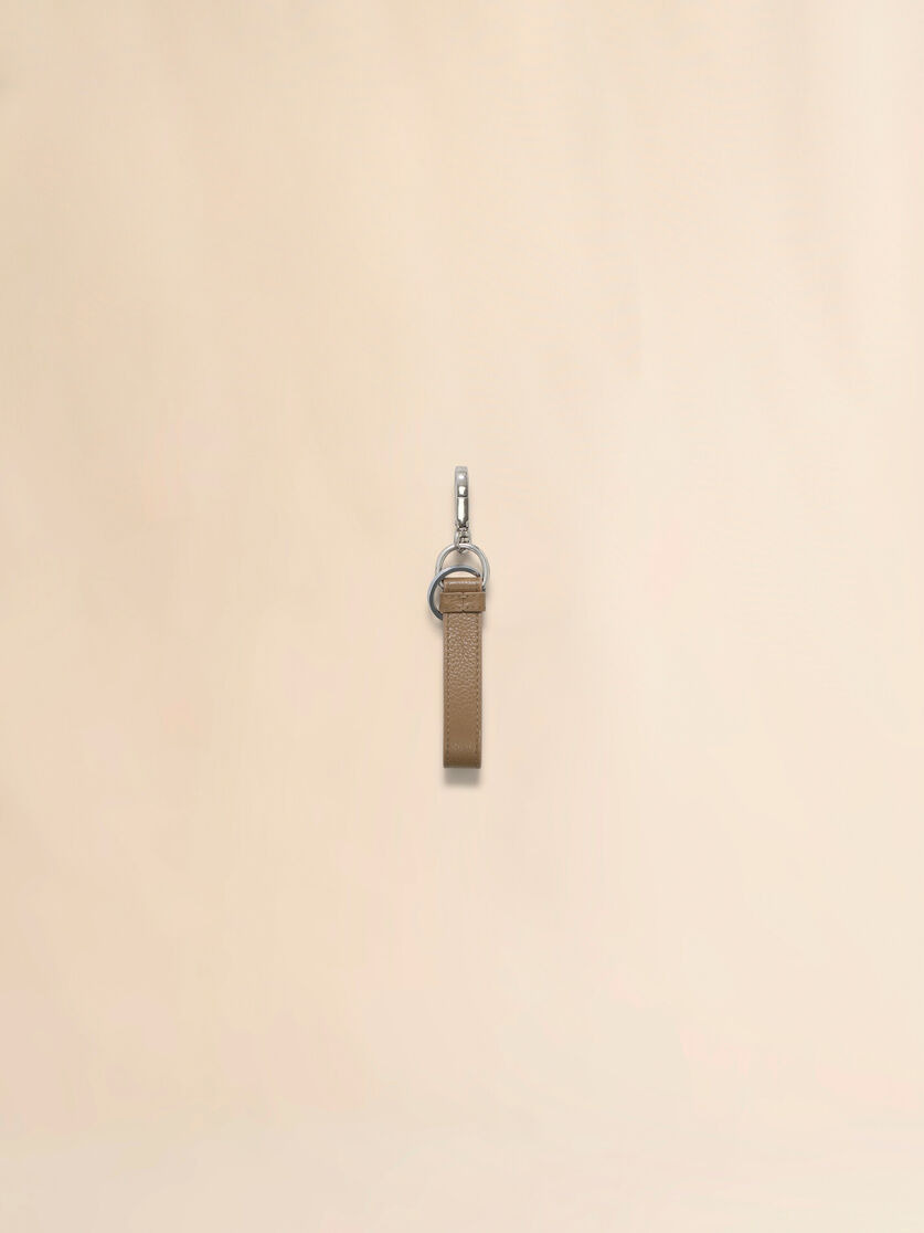 BROWN LEATHER KEYRING WITH MARNI MENDING - 2