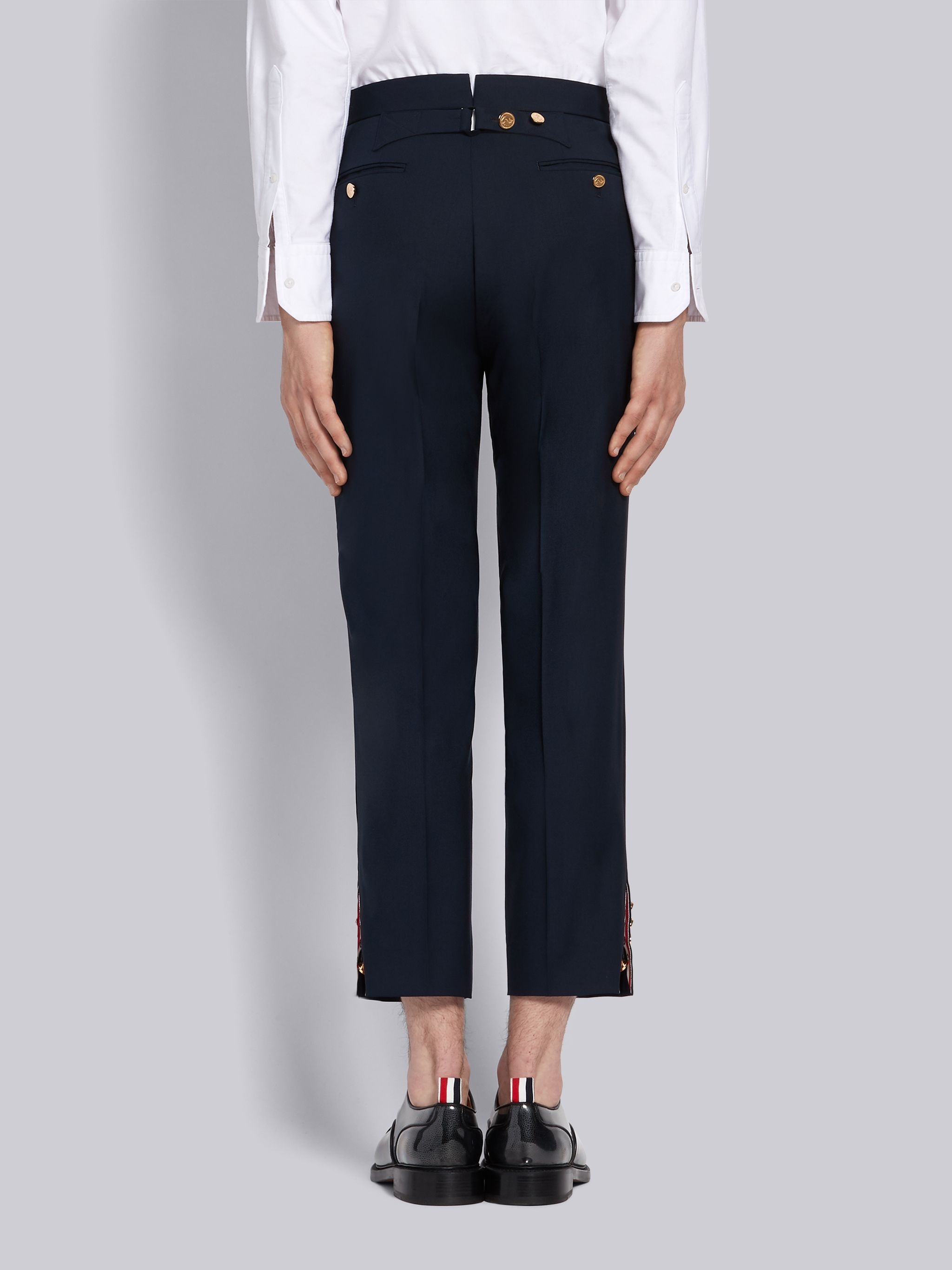 Navy Super 120s Twill Mid-rise Slim Trouser - 3