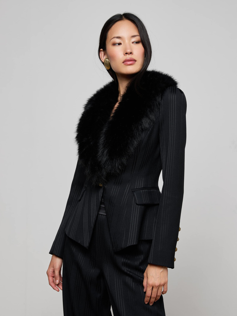 Kaisley Faux Fur Collar Blazer 3