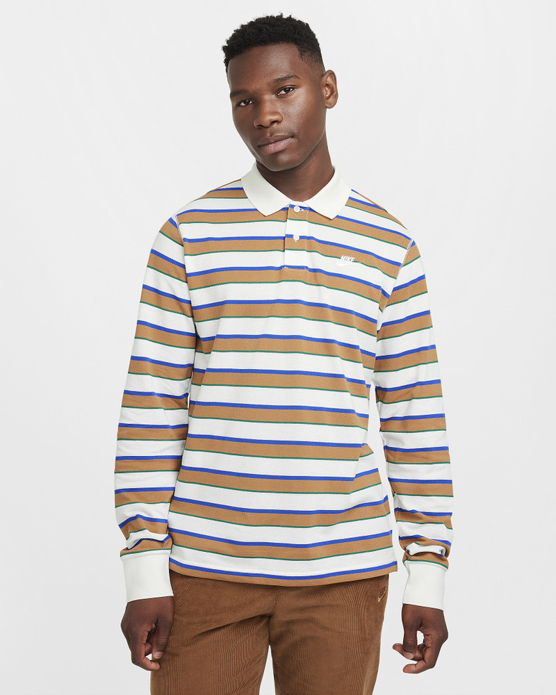 Nike Club Men's Long-Sleeve Striped Polo - 1