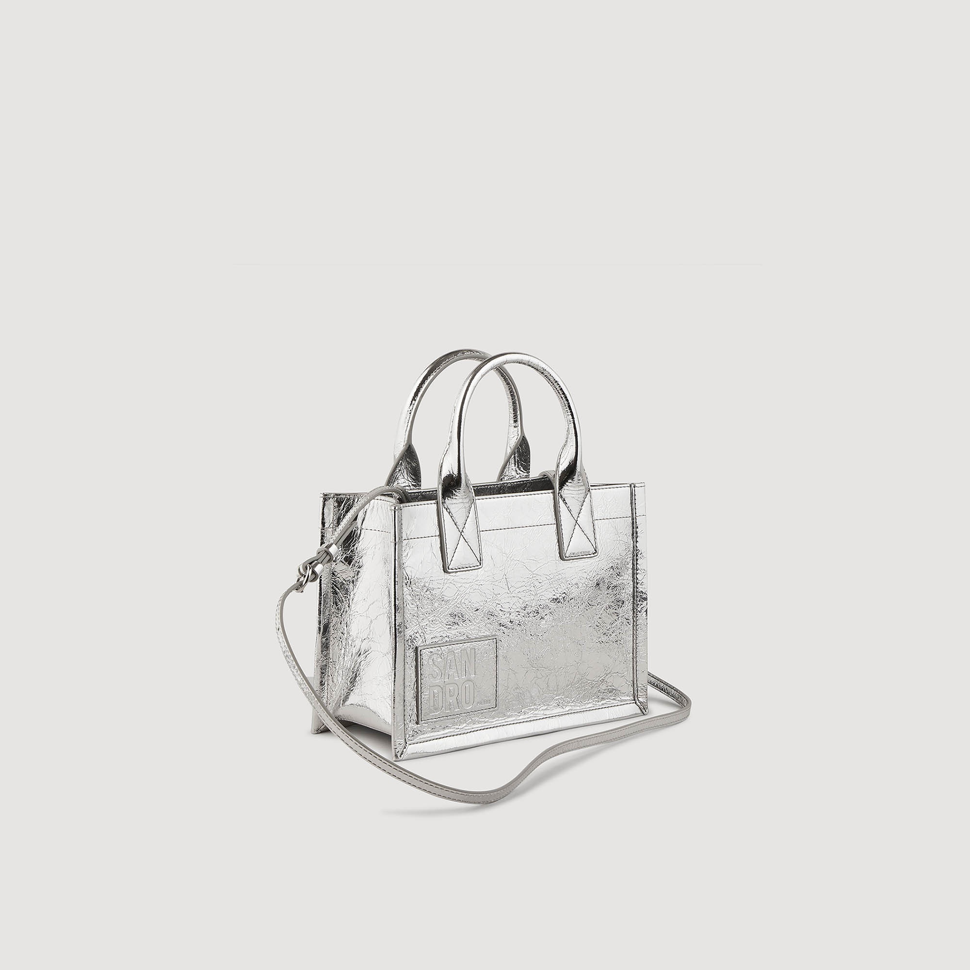 Kasbah small metallic leather tote bag - 3